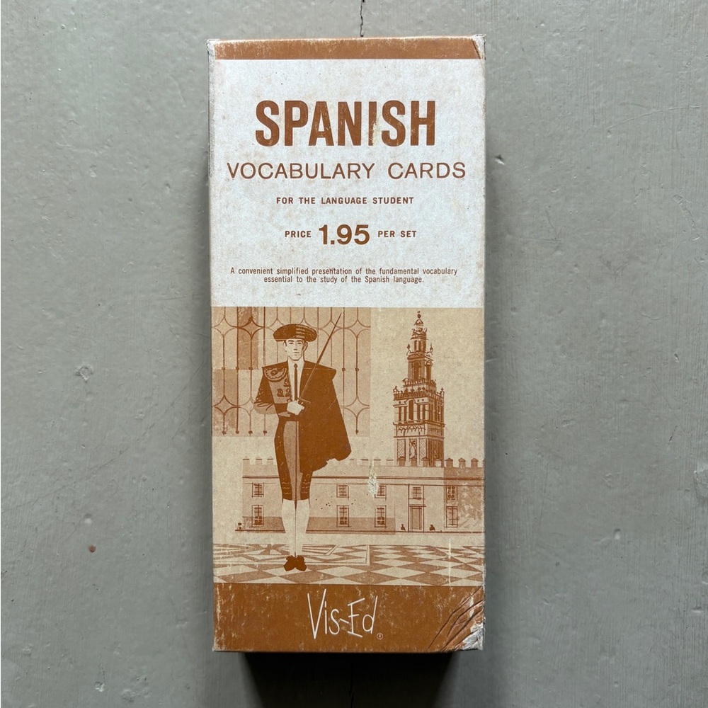 Vintage Spanish Flash Cards Matador Spain Midcentury Vibe ESL English Vocabulary